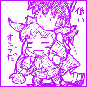 負ぶう萃香と負ぶわれる霊夢