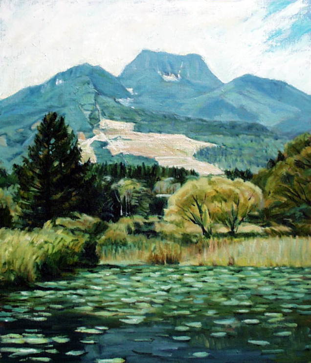 油絵　妙高山廬　ｐ１２ 油絵 妙高山廬 p12 - メルカリ